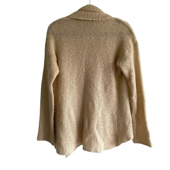 WOODEN SHIPS Paola Buendia Wool Mohair Open Front Cardigan Sweater Cream L - Picture 7 of 9